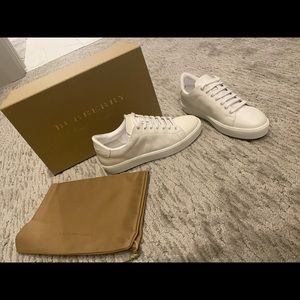 Burberry Perforated Check Leather Sneakers